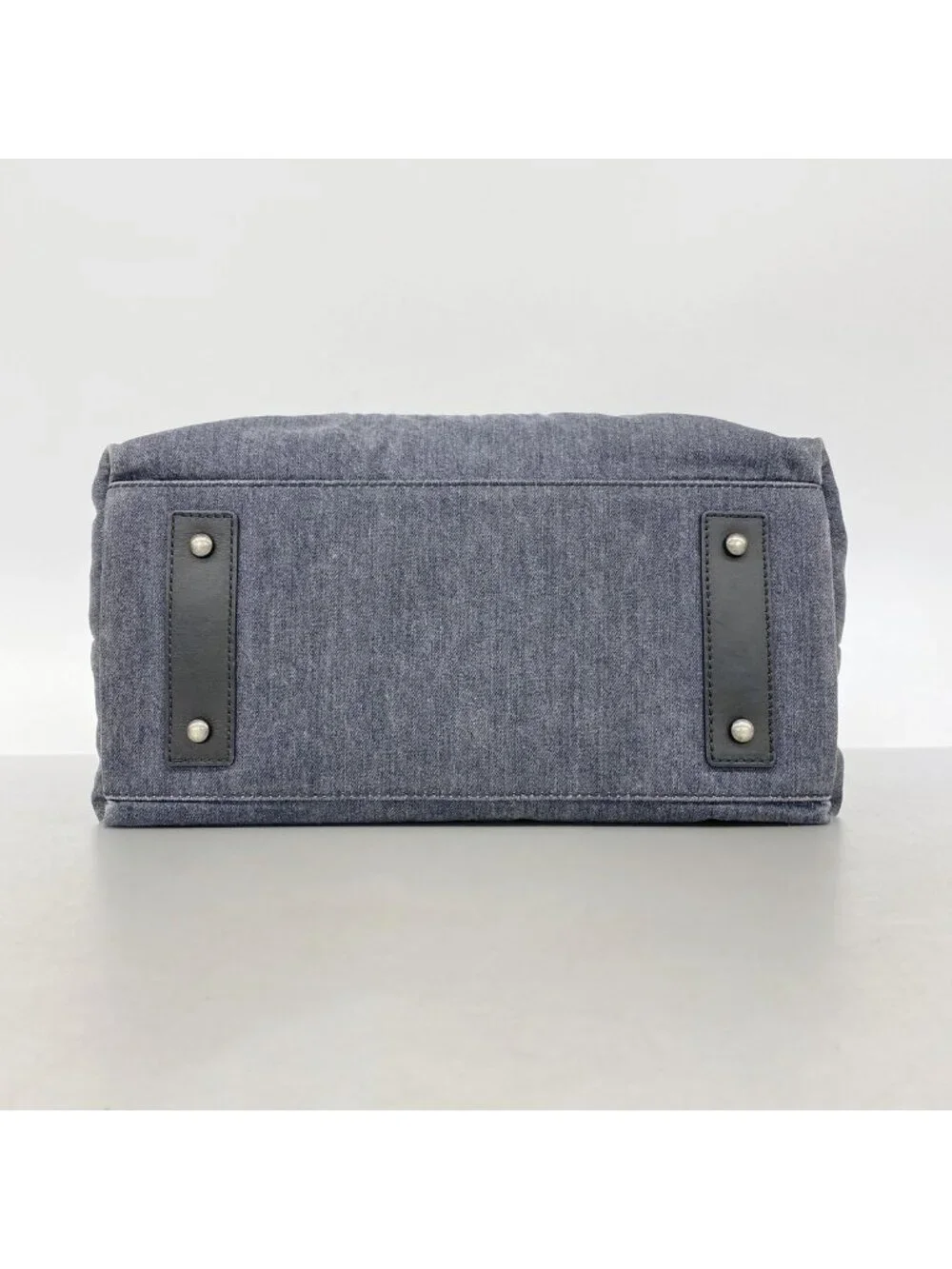 Chanel Handbag Denim Gray Silver 2-Way Bag